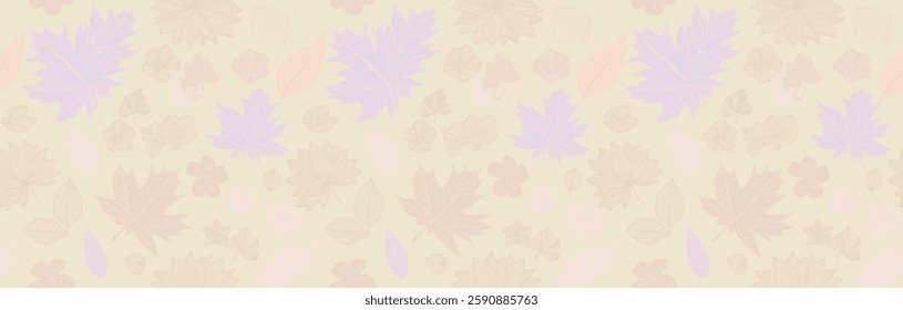 Handmade soft-toned floral pattern with pale yellow background, for gift wrap and wallpaper