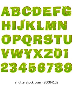 Handmade spring alphabet. Vector.