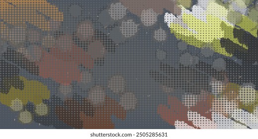 Handmade surreal abstract pattern. Modern artistic canvas matrix. 2d illustration. Texture unique backdrop painting mix form. Creative chaos structure element material creation bitmap figures. Acrylic