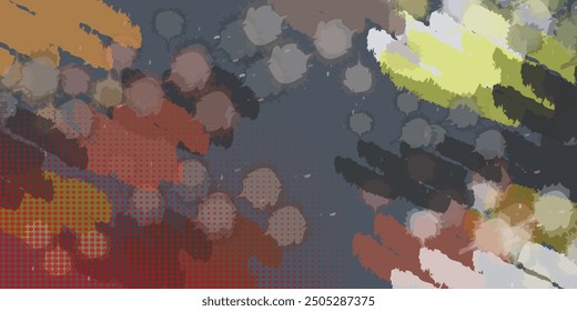 Handmade surreal abstract pattern. Modern artistic canvas matrix. 2d illustration. Texture unique backdrop painting mix form. Creative chaos structure element material creation bitmap figures. Acrylic