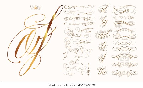 Handmade tattoo lettering and decorative elements