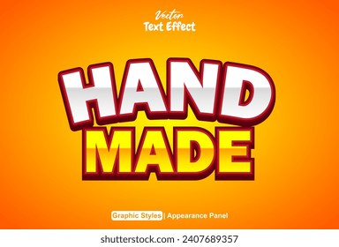 Handmade text effect with graphic style in orange and editable.