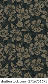 Diseño textil hecho a mano con hermosas flores decorativas patrón Imagen