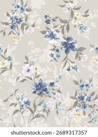 handmade textile design with cute small floral pattern image