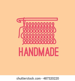 Handmade thin line icon. Colorful logo design. Vector illustration