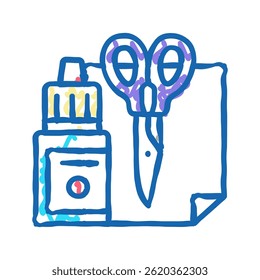 Herramientas hechas a mano Kínder Doodle Icono Sketch Vector. Herramientas hechas a mano Kínder Sign