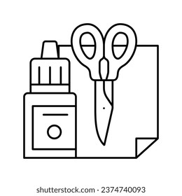 handmade tools kindergarten line icon vector. handmade tools kindergarten sign. isolated contour symbol black illustration