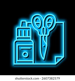 handmade tools kindergarten neon light sign vector. handmade tools kindergarten illustration