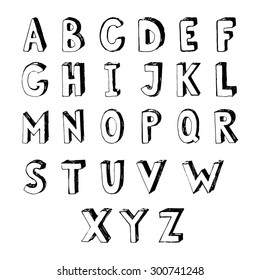 Handmade typeface - hand drawn alphabet