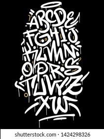 Handmade Urban Font. Marker Graffiti Font, handwritten Typography vector 