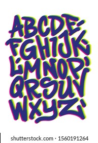 Handmade Urban Font. Marker Graffiti Font, handwritten Typography vector