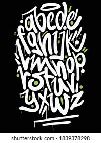 Handmade Urban Font. Marker Graffiti Font, handwritten Typography vector.