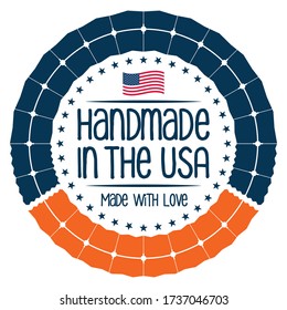 Handmade in USA. Vektor-Symbol