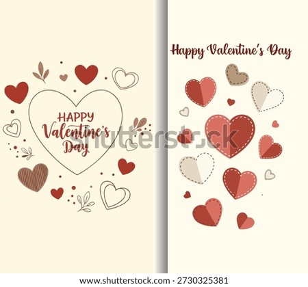Handmade valentine product post template featuring craft style hearts in flat vector design ideal for small business promotions and romantic social media marketing