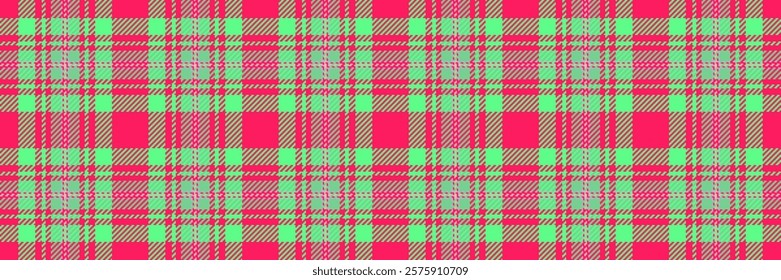 Handmade vector background check, red seamless fabric plaid. No people pattern textile texture tartan in green and red colors.