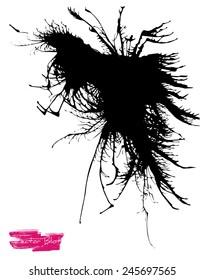 A handmade vector blot/blob with feather edges and shape of some life-form