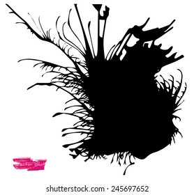 A handmade vector blot/blob with feather edges and shape of some life-form
