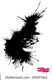 A handmade vector blot/blob with feather edges and shape of some life-form
