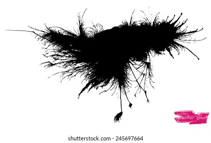 Bloqueo/pomo vectorial hecho a mano con bordes de plumas y forma de alguna forma de vida