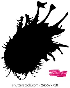 A handmade vector blot/blob with feather edges and shape of some life-form