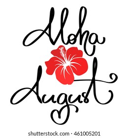 Handmade vector calligraphy and text aloha summer