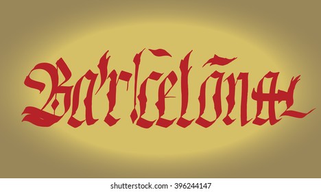 Handmade vector calligraphy with writing Barcelona