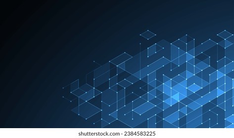 Ilustración vectorial hecha a mano. Tecnología digital e ingeniería de fondo isométrico.