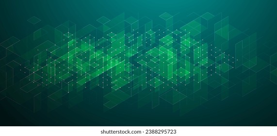 Handmade vector illustration. Digital technology and engineering isometric background.