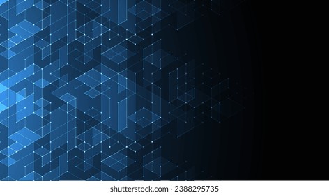 Handmade vector illustration. Digital technology and engineering isometric background.