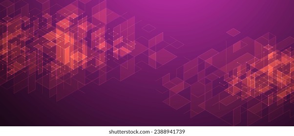 Handmade vector illustration. Digital technology and engineering isometric background.