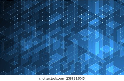 Handmade vector illustration. Digital technology and engineering isometric background.
