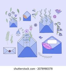 Handmade vector illustration for festive design. Doodle style.