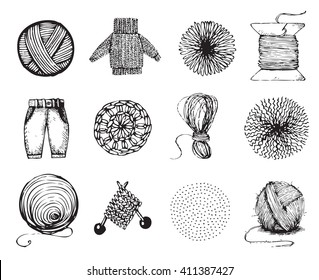 Knitting Wool Drawing Images Stock Photos Vectors Shutterstock