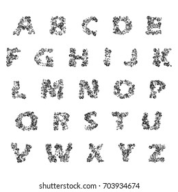 Handmade vector stone alphabet