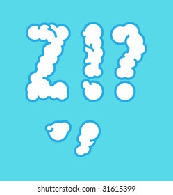 Handmade vector symbol of font "Cloud".