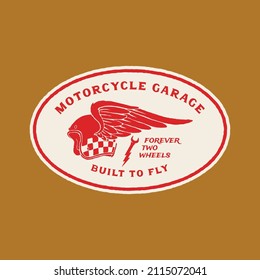 Handmade Vector Vintage Motorcycle Garage Logo Badge