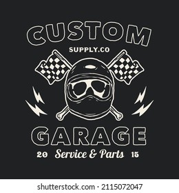 Handmade Vector Vintage Motorcycle Garage Logo Badge