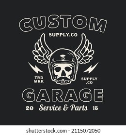 Handmade Vector Vintage Motorcycle Garage Logo Badge