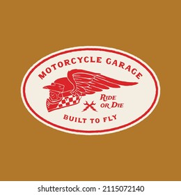 Handmade Vector Vintage Motorcycle Garage Logo Badge