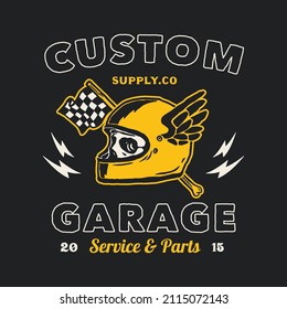 Handmade Vector Vintage Motorcycle Garage Logo Badge