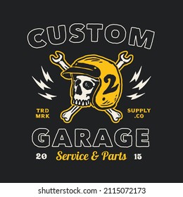 Handmade Vector Vintage Motorcycle Garage Logo Badge