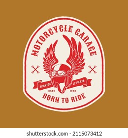 Handmade Vector Vintage Motorcycle Garage Logo Badge