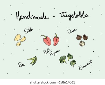 Handmade - Vegetables - Potato Bell Pepper Onion Broccoli Pea