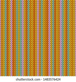 Handmade vertical stripes knitted texture geometric seamless pattern. Jacquard knitwear structure imitation. Nordic style seamless knitted pattern. Handicraft backdrop.