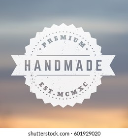 Handmade vintage badge, emblem, vector stamp
