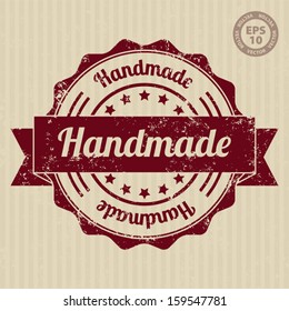 Handmade Vintage Stamp with grunge - Vector
