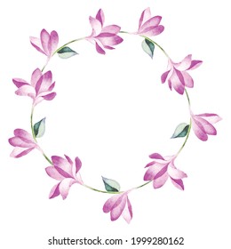 Handmade Watercolor Floral Wreath Art