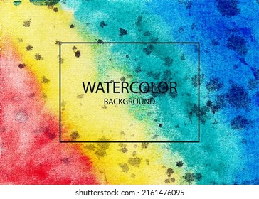 Handmade Watercolor Texture Background Vector, Colorful handmade Abstract Background