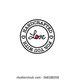 Hand-made for you with love vector retro badge design