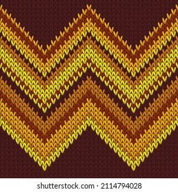 Handmade zig zal lines knit texture geometric vector seamless. Carpet knitwear fabric print. Norwegian style seamless knitted pattern. Christmas spirit backdrop.